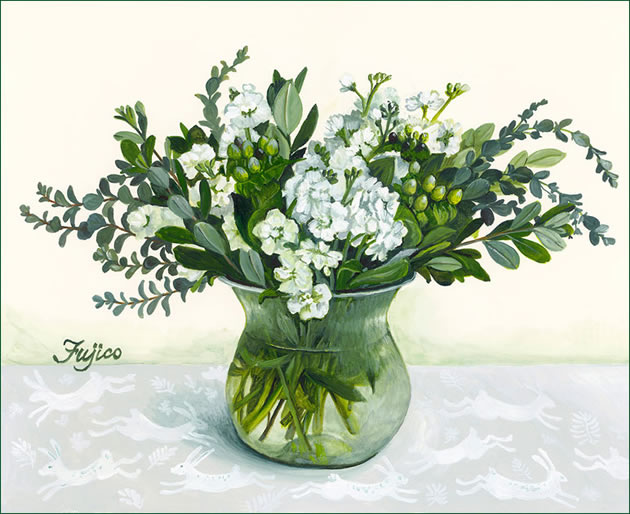 4　白いストックの花（2）