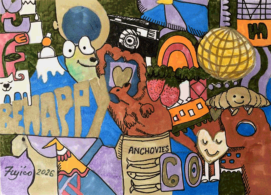 イラストレーション(鉛筆)：mai ／ 彩色(グラフィックマーカー)：Fujico